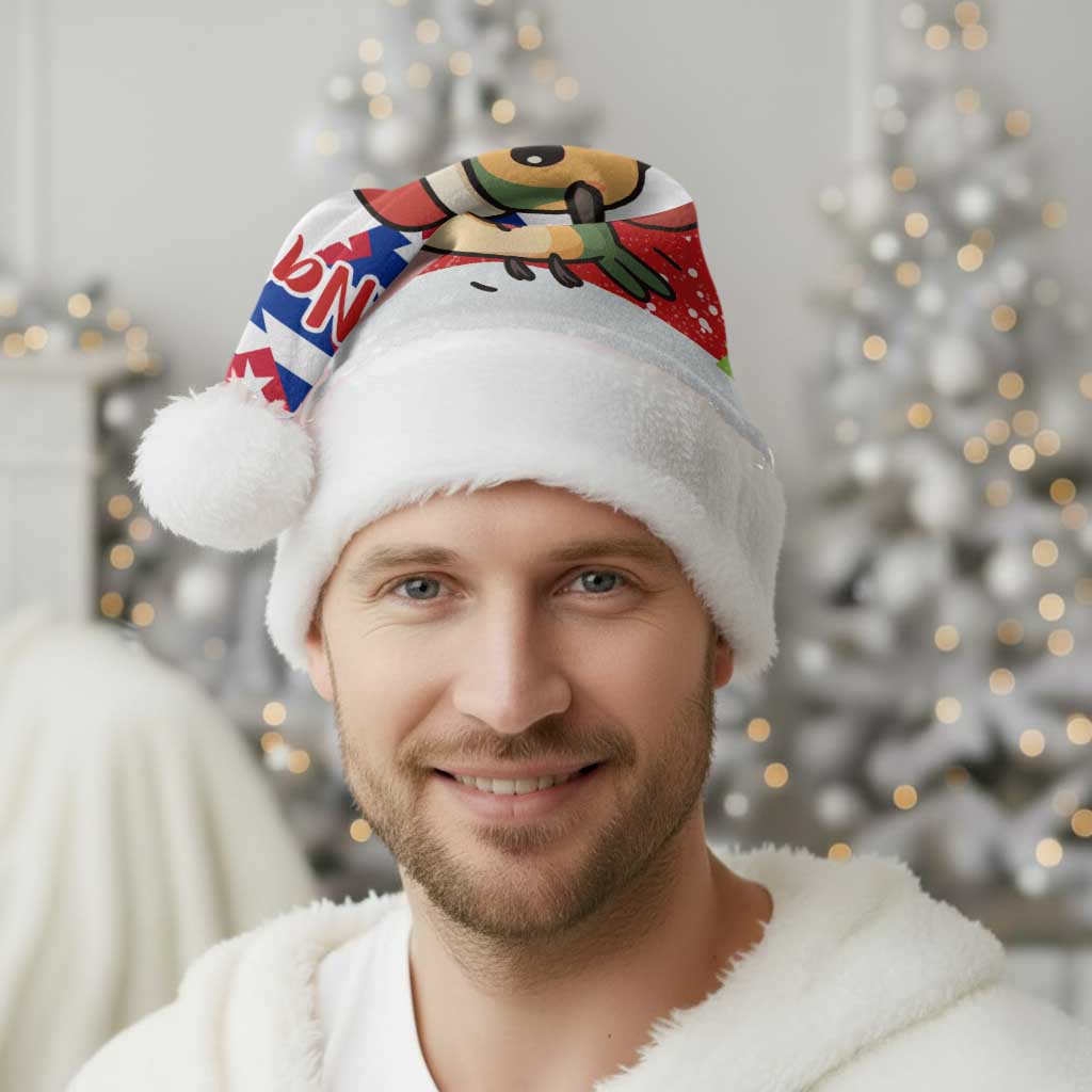 Cuba Christmas Santa Hat with Santa Hummingbird Cuban Flag Feliz Navidad and Snowflake - Wonder Print Shop