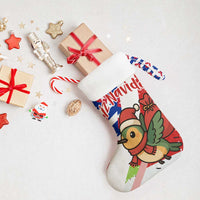 Cuba Christmas Stocking with Santa Hummingbird Cuban Flag Feliz Navidad and Snowflake - Wonder Print Shop