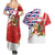 Cuba Christmas Couples Matching Summer Maxi Dress and Hawaiian Shirt with Santa Hummingbird Cuban Flag Feliz Navidad and Snowflake - Wonder Print Shop