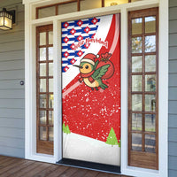 Cuba Christmas Door Cover with Santa Hummingbird Cuban Flag Feliz Navidad and Snowflake - Wonder Print Shop