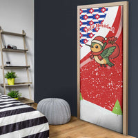 Cuba Christmas Door Cover with Santa Hummingbird Cuban Flag Feliz Navidad and Snowflake - Wonder Print Shop