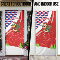 Cuba Christmas Door Cover with Santa Hummingbird Cuban Flag Feliz Navidad and Snowflake - Wonder Print Shop