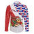 Cuba Christmas Family Matching Off The Shoulder Long Sleeve Dress and Hawaiian Shirt with Santa Hummingbird Cuban Flag Feliz Navidad and Snowflake - Wonder Print Shop
