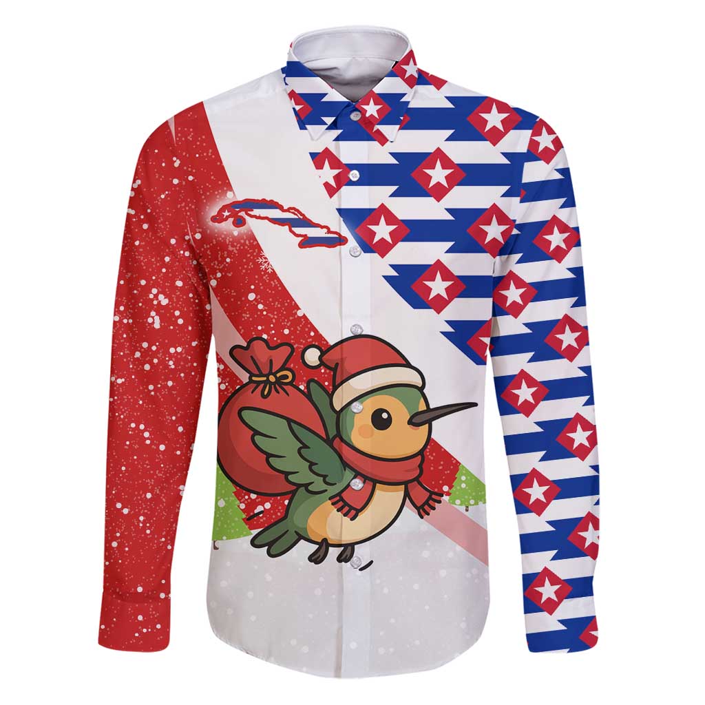 Cuba Christmas Family Matching Puletasi and Hawaiian Shirt with Santa Hummingbird Cuban Flag Feliz Navidad and Snowflake - Wonder Print Shop