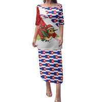 Cuba Christmas Family Matching Puletasi and Hawaiian Shirt with Santa Hummingbird Cuban Flag Feliz Navidad and Snowflake - Wonder Print Shop