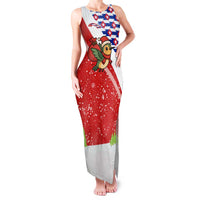 Cuba Christmas Family Matching Tank Maxi Dress and Hawaiian Shirt with Santa Hummingbird Cuban Flag Feliz Navidad and Snowflake - Wonder Print Shop