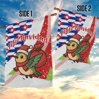 Cuba Christmas Garden Flag with Santa Hummingbird Cuban Flag Feliz Navidad and Snowflake - Wonder Print Shop