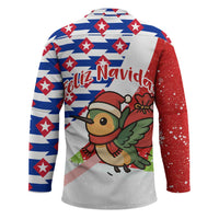 Cuba Christmas Hockey Jersey with Santa Hummingbird Cuban Flag Feliz Navidad and Snowflake - Wonder Print Shop