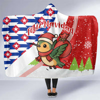Cuba Christmas Hooded Blanket with Santa Hummingbird Cuban Flag Feliz Navidad and Snowflake - Wonder Print Shop