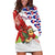 Cuba Christmas Hoodie Dress with Santa Hummingbird Cuban Flag Feliz Navidad and Snowflake - Wonder Print Shop
