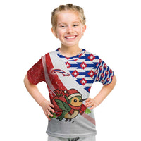 Cuba Christmas Kid T Shirt with Santa Hummingbird Cuban Flag Feliz Navidad and Snowflake - Wonder Print Shop
