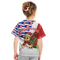 Cuba Christmas Kid T Shirt with Santa Hummingbird Cuban Flag Feliz Navidad and Snowflake - Wonder Print Shop