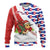 Cuba Christmas Ugly Christmas Sweater with Santa Hummingbird Cuban Flag Feliz Navidad and Snowflake - Wonder Print Shop