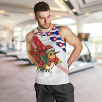 Cuba Christmas Men Tank Top with Santa Hummingbird Cuban Flag Feliz Navidad and Snowflake - Wonder Print Shop