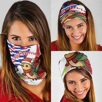 Cuba Christmas Neck Gaiter with Santa Hummingbird Cuban Flag Feliz Navidad and Snowflake - Wonder Print Shop