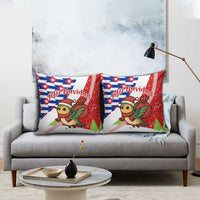 Cuba Christmas Pillow Cover with Santa Hummingbird Cuban Flag Feliz Navidad and Snowflake - Wonder Print Shop