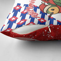 Cuba Christmas Pillow Cover with Santa Hummingbird Cuban Flag Feliz Navidad and Snowflake - Wonder Print Shop
