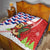 Cuba Christmas Quilt with Santa Hummingbird Cuban Flag Feliz Navidad and Snowflake - Wonder Print Shop