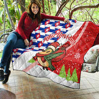 Cuba Christmas Quilt with Santa Hummingbird Cuban Flag Feliz Navidad and Snowflake - Wonder Print Shop