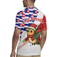 Cuba Christmas Rugby Jersey with Santa Hummingbird Cuban Flag Feliz Navidad and Snowflake - Wonder Print Shop