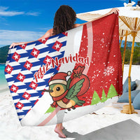Cuba Christmas Sarong with Santa Hummingbird Cuban Flag Feliz Navidad and Snowflake - Wonder Print Shop