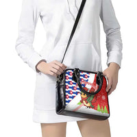 Cuba Christmas Shoulder Handbag with Santa Hummingbird Cuban Flag Feliz Navidad and Snowflake - Wonder Print Shop