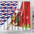 Cuba Christmas Shower Curtain with Santa Hummingbird Cuban Flag Feliz Navidad and Snowflake - Wonder Print Shop