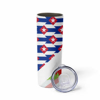 Cuba Christmas Skinny Tumbler with Santa Hummingbird Cuban Flag Feliz Navidad and Snowflake - Wonder Print Shop