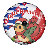 Cuba Christmas Spare Tire Cover with Santa Hummingbird Cuban Flag Feliz Navidad and Snowflake - Wonder Print Shop