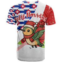 Cuba Christmas T Shirt with Santa Hummingbird Cuban Flag Feliz Navidad and Snowflake - Wonder Print Shop