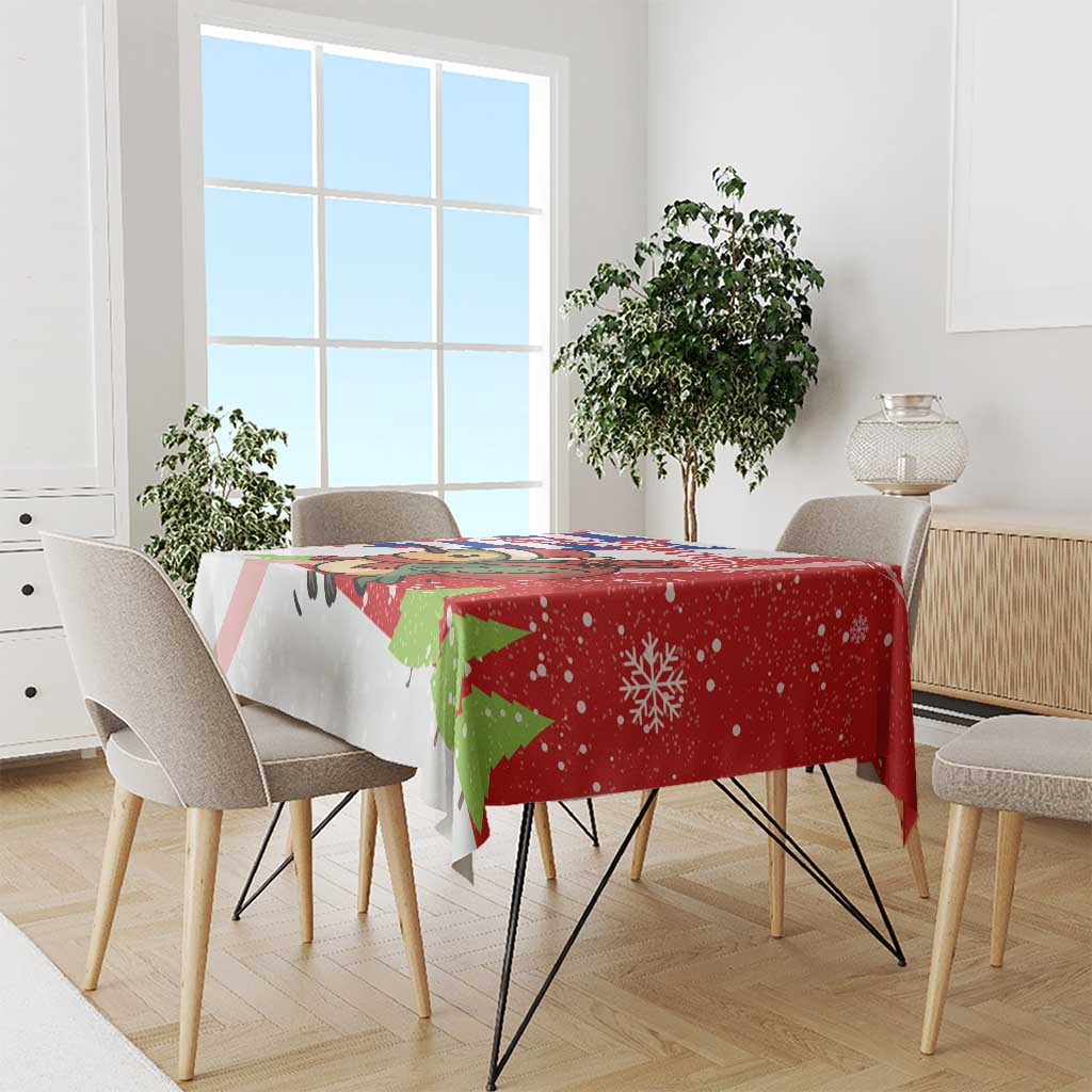 Cuba Christmas Tablecloth with Santa Hummingbird Cuban Flag Feliz Navidad and Snowflake - Wonder Print Shop