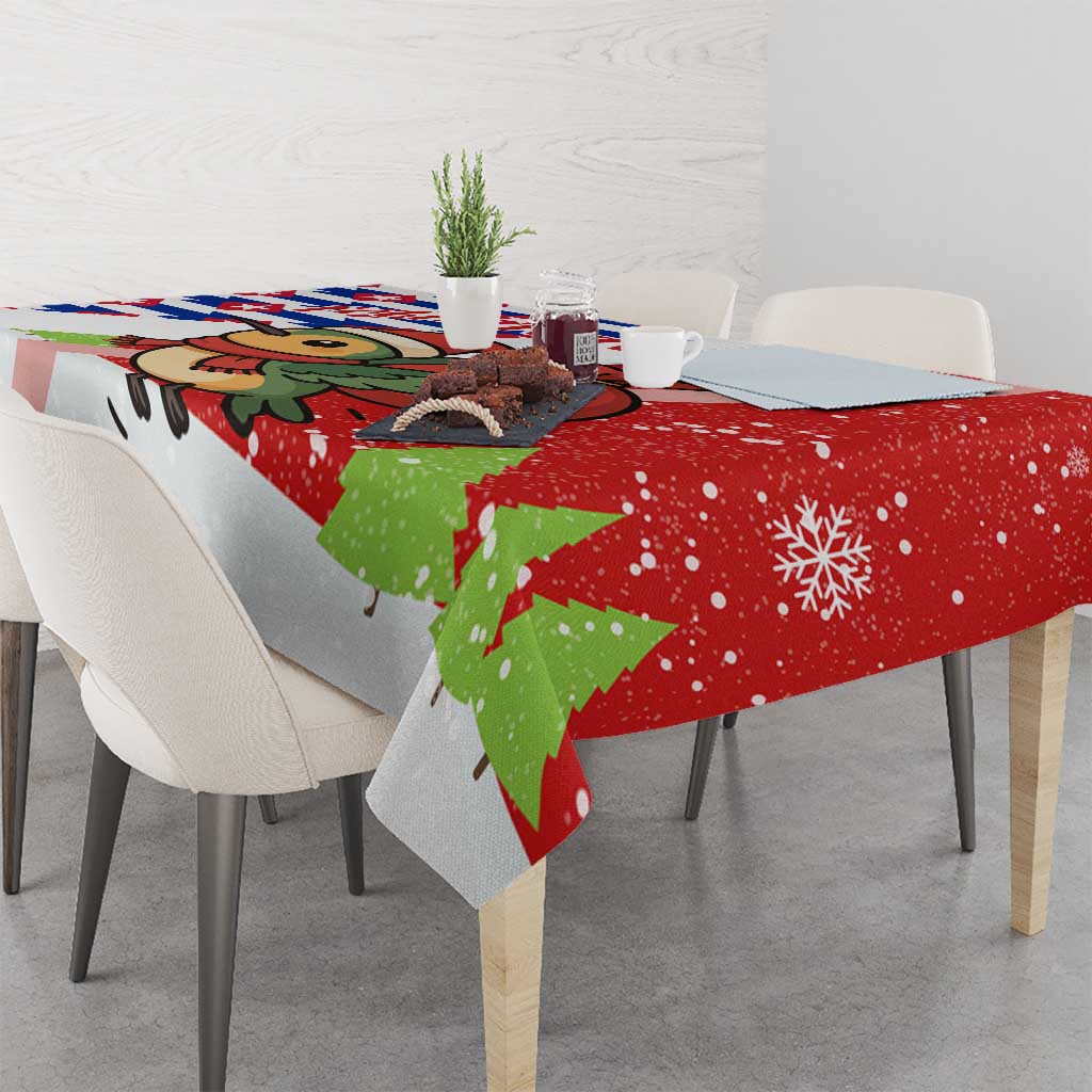 Cuba Christmas Tablecloth with Santa Hummingbird Cuban Flag Feliz Navidad and Snowflake - Wonder Print Shop