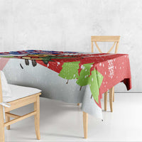 Cuba Christmas Tablecloth with Santa Hummingbird Cuban Flag Feliz Navidad and Snowflake - Wonder Print Shop