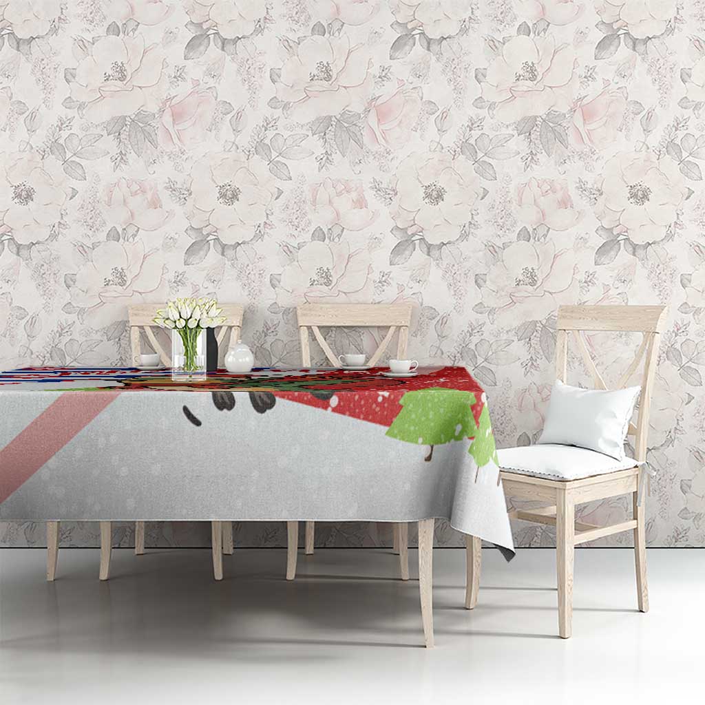 Cuba Christmas Tablecloth with Santa Hummingbird Cuban Flag Feliz Navidad and Snowflake - Wonder Print Shop