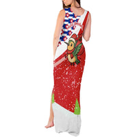 Cuba Christmas Tank Maxi Dress with Santa Hummingbird Cuban Flag Feliz Navidad and Snowflake - Wonder Print Shop