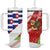 Cuba Christmas Tumbler With Handle with Santa Hummingbird Cuban Flag Feliz Navidad and Snowflake - Wonder Print Shop