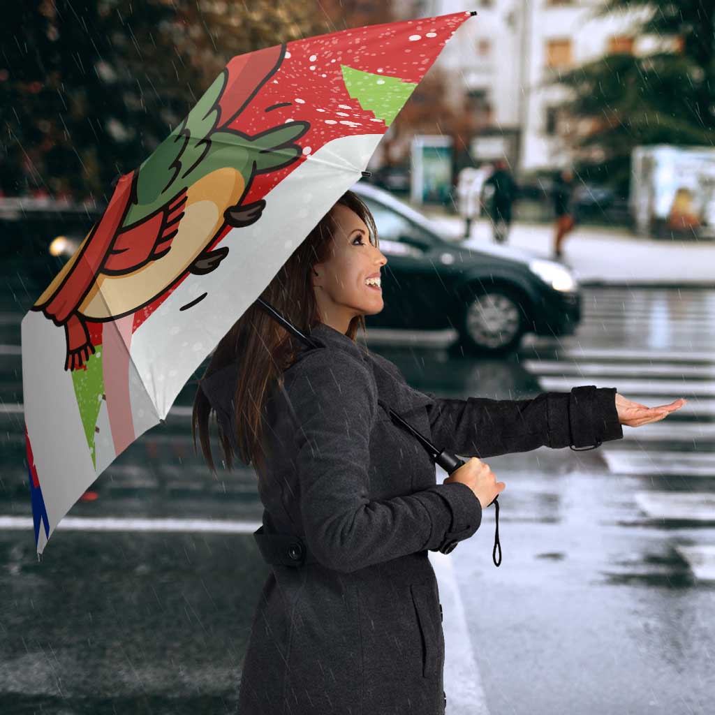 Cuba Christmas Umbrella with Santa Hummingbird Cuban Flag Feliz Navidad and Snowflake - Wonder Print Shop