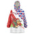 Cuba Christmas Wearable Blanket Hoodie with Santa Hummingbird Cuban Flag Feliz Navidad and Snowflake - Wonder Print Shop