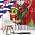 Cuba Christmas Window Curtain with Santa Hummingbird Cuban Flag Feliz Navidad and Snowflake - Wonder Print Shop