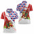 Cuba Christmas Women Polo Shirt with Santa Hummingbird Cuban Flag Feliz Navidad and Snowflake - Wonder Print Shop