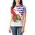 Cuba Christmas Women Polo Shirt with Santa Hummingbird Cuban Flag Feliz Navidad and Snowflake - Wonder Print Shop