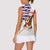 Cuba Christmas Women Sleeveless Polo Shirt with Santa Hummingbird Cuban Flag Feliz Navidad and Snowflake - Wonder Print Shop