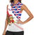 Cuba Christmas Women Sleeveless Polo Shirt with Santa Hummingbird Cuban Flag Feliz Navidad and Snowflake - Wonder Print Shop