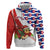 Cuba Christmas Zip Hoodie with Santa Hummingbird Cuban Flag Feliz Navidad and Snowflake - Wonder Print Shop