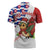 Cuba Christmas Zipper Polo Shirt with Santa Hummingbird Cuban Flag Feliz Navidad and Snowflake - Wonder Print Shop