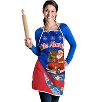 Cuba Christmas Apron with Santa Driving Classic Car Cuban Seal Feliz Navidad and Holiday Gift - Wonder Print Shop