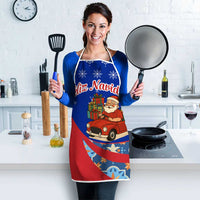 Cuba Christmas Apron with Santa Driving Classic Car Cuban Seal Feliz Navidad and Holiday Gift - Wonder Print Shop
