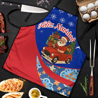 Cuba Christmas Apron with Santa Driving Classic Car Cuban Seal Feliz Navidad and Holiday Gift - Wonder Print Shop