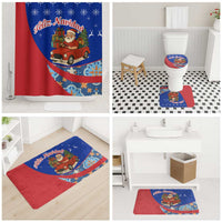 Cuba Christmas Bathroom Set with Santa Driving Classic Car Cuban Seal Feliz Navidad and Holiday Gift - Wonder Print Shop