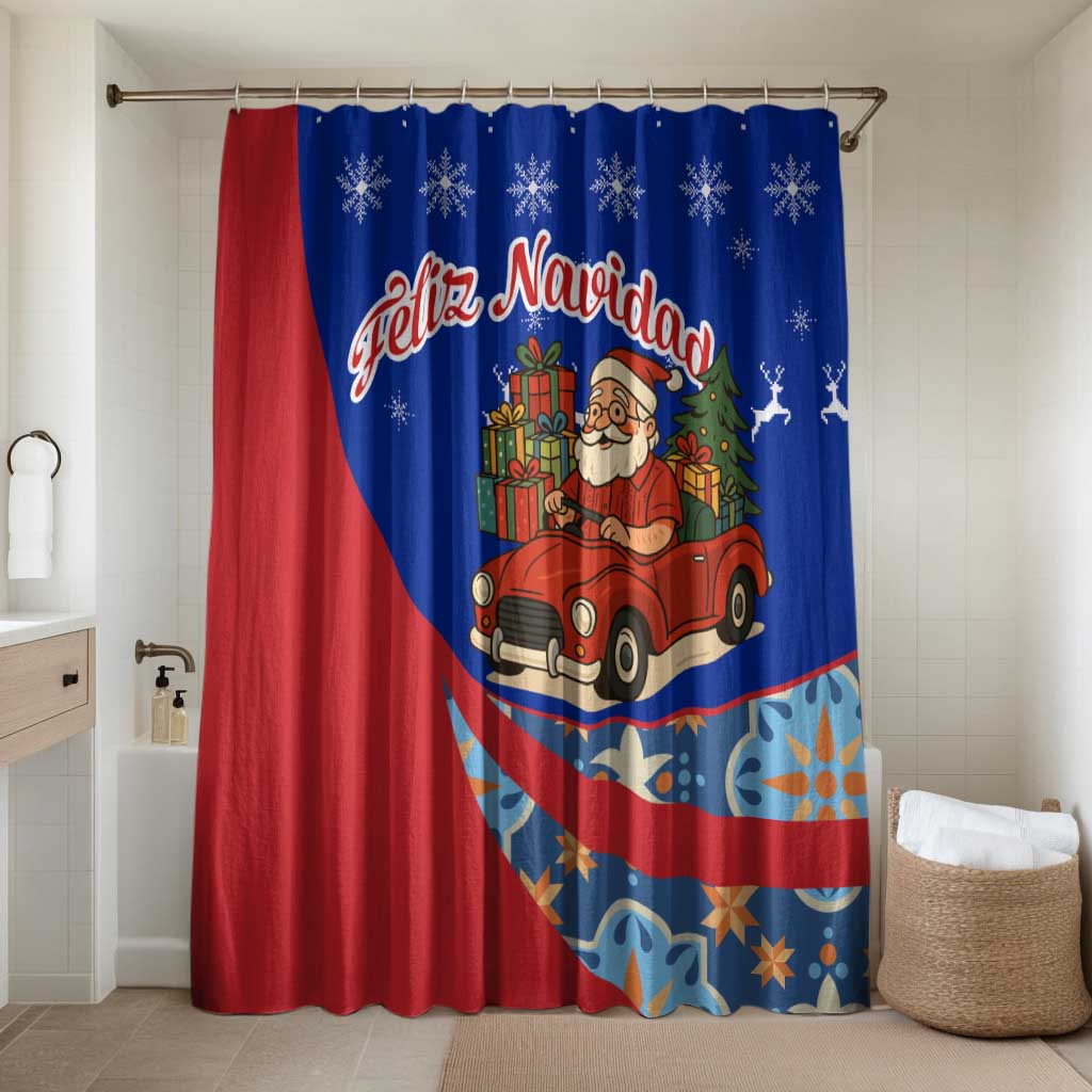 Cuba Christmas Bathroom Set with Santa Driving Classic Car Cuban Seal Feliz Navidad and Holiday Gift - Wonder Print Shop